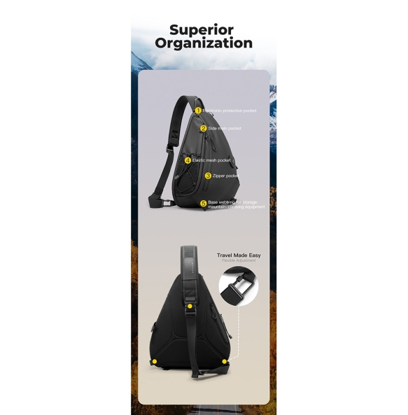 Σακίδιο χιαστί Sling Bag BANGE FW232 Μαύρο